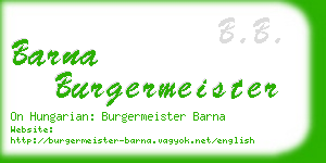 barna burgermeister business card